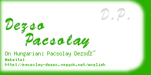 dezso pacsolay business card